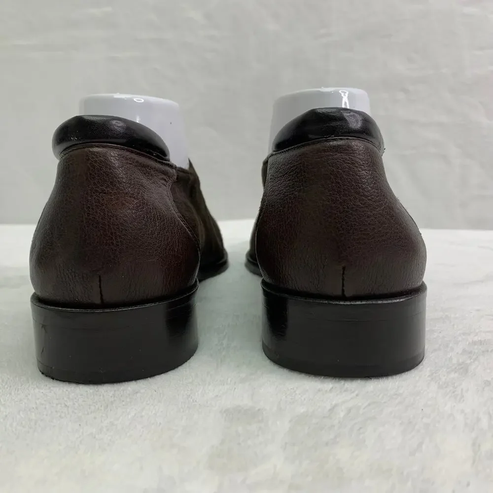 Donald J Pliner Rex 120 Mens 8.5M Nappa Leather Suede Dark Brown Italy Loafers